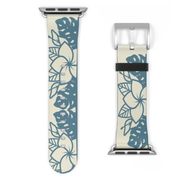 Apple Watch Bands-Hawaiian Inspired Flower Palm Design - Picture 10 of 12
